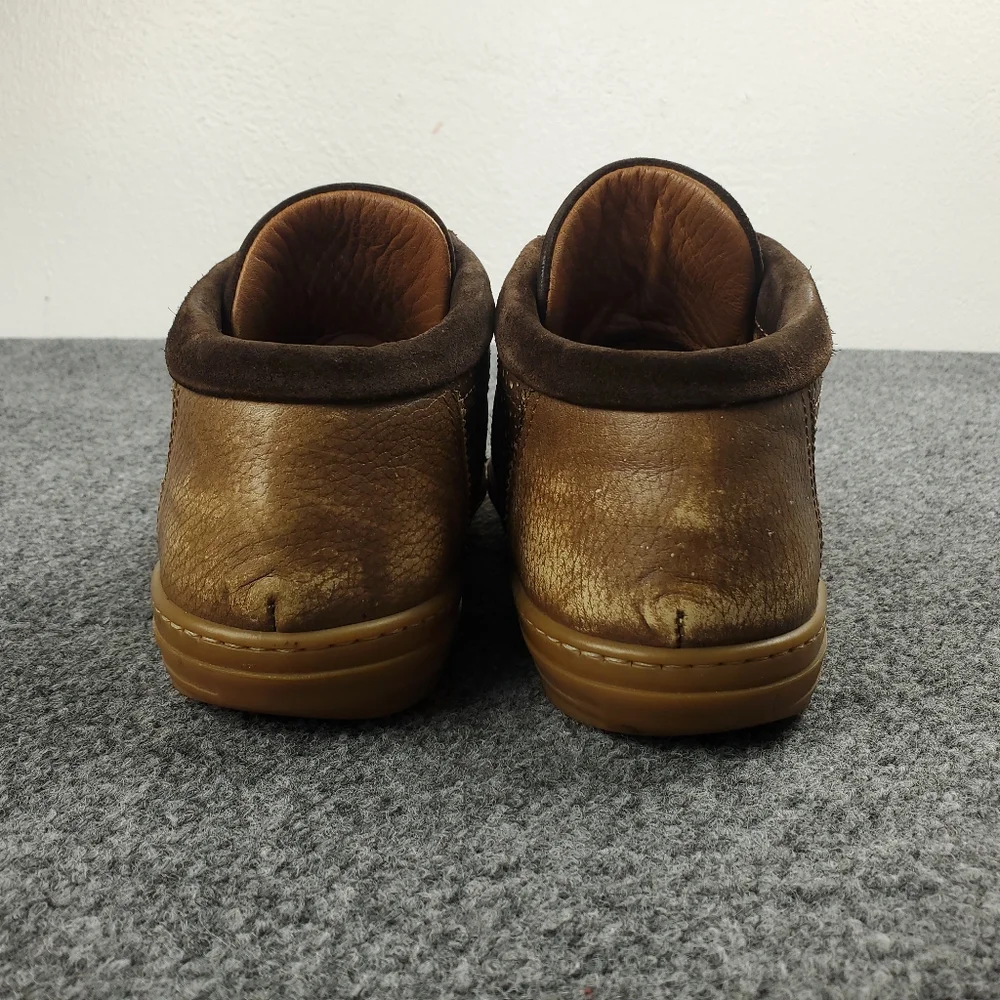 Burberry Leather Sneakers Mens 44 10.5 Cognac Brown Vintage Y2K Preppy Two Tone - Picture 5 of 16